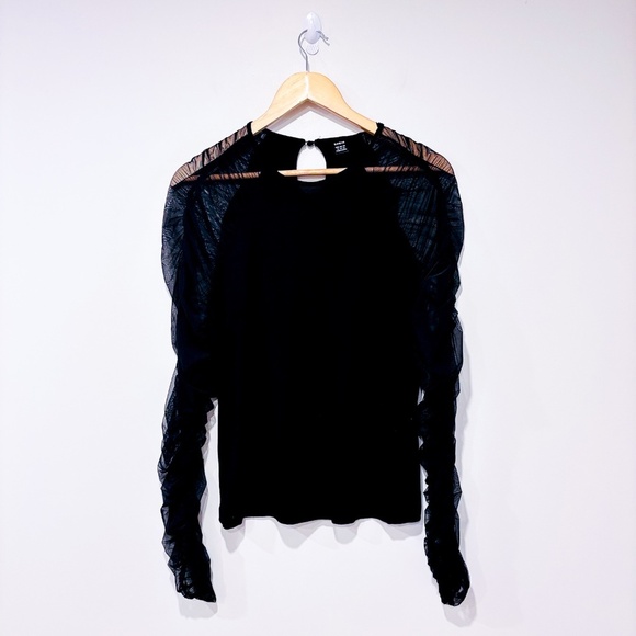 SHEIN Black sweater with sheer sleeves - Picture 1 of 8